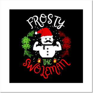 Christmas Santa Frosty The Swoleman Posters and Art